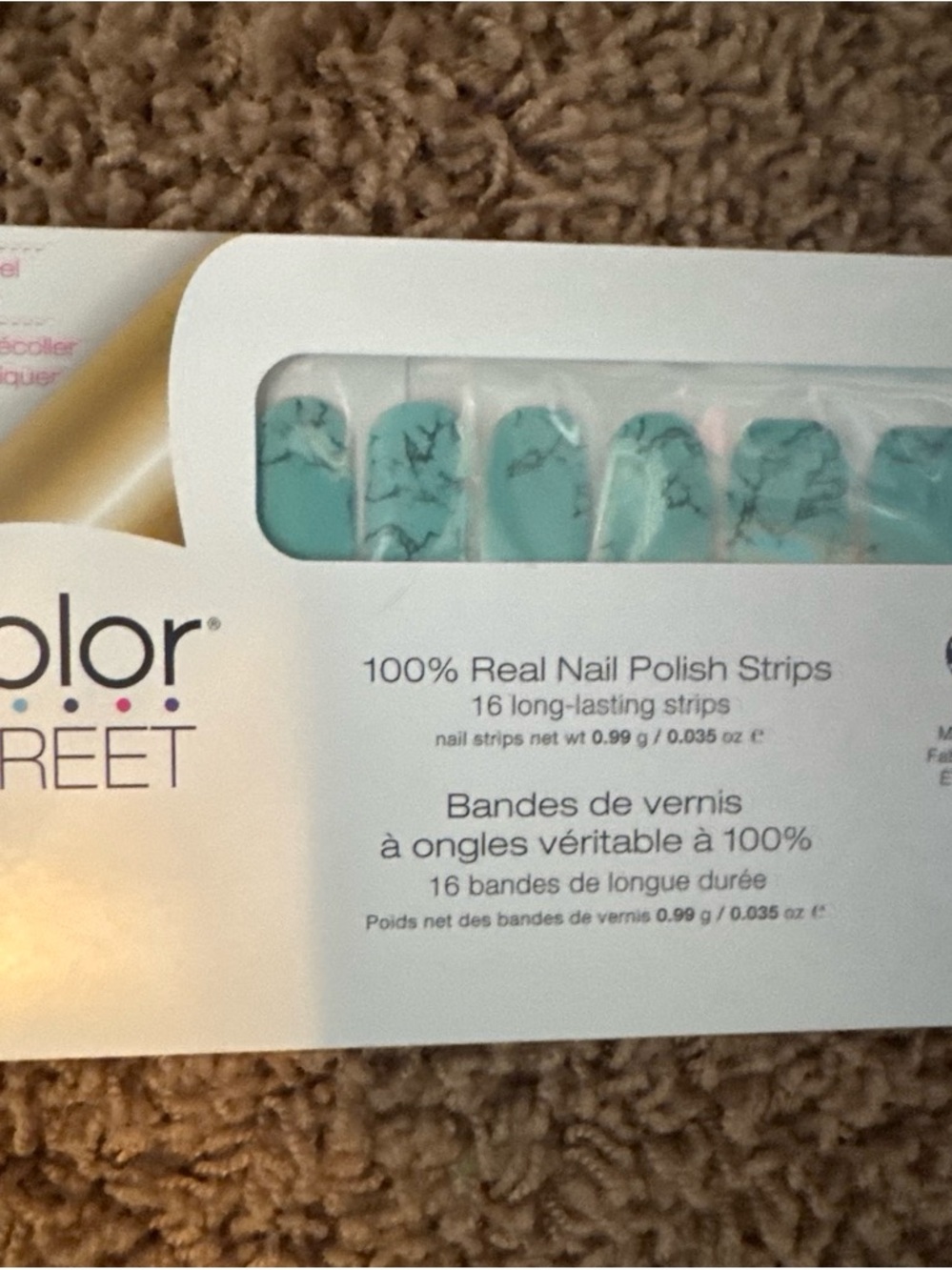 Color Street Teal Marble Nail Polish Strips - Picture 2 of 5